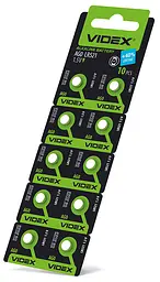 Батарейка годинникова Videx AG 0/LR521 BLISTER CARD 10 шт VIDEX (23264-000) - мініатюра 2