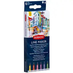 Набір лінерів Line Maker Colour 6 шт кольорові Derwent - мініатюра 2