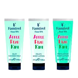 Набір для душу Famirel Home Spa "Kiwi & Pear & Apple" для оновлення і гладкості шкіри (085984, 086240, 086035)
