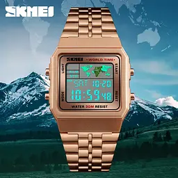 Чоловічий наручний годинник Skmei 1338 (Рожеве золото) - мініатюра 4