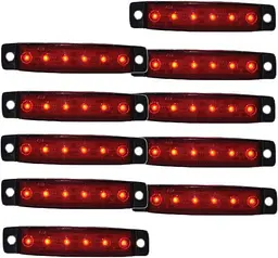 Габарит LED прямокутний 100х10 мм / 24V / 6 діодів / Червоний 10 шт. (201306)