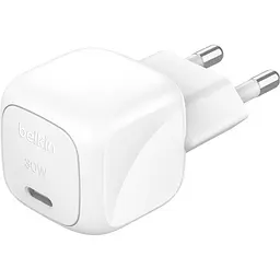 Мережевий зарядний пристрій Belkin Boost Up Charge Compact 30W + Cable USB-C to USB-C White (WCA008KQ1MWH-B6) [158909] - мініатюра 3