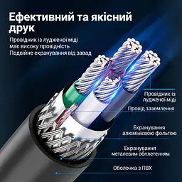 Кабель для принтера Vention COQBH USB 2.0 USB-A - USB-B 2 м чорний (COQBH) - мініатюра 4