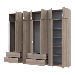 Розпашна Шафа для одягу Doros Лукас Дуб сонома 3+4 ДСП 300х50х240 (42005131) - мініатюра 2