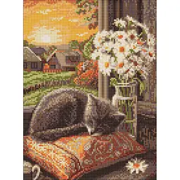 Алмазна мозаїка "Котячий сон" art_selena_ua Ideyka AMO20304, 30х40 см