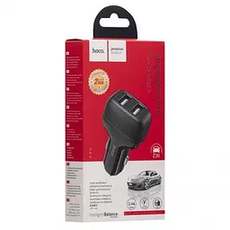 Автомобільний зарядний пристрій Hoco Z36 2USB Чорне - мініатюра 4