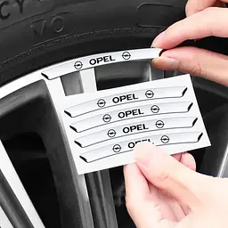 Емблема обода колеса Opel 4 шт Алюміній наклейка на диски на скотчі Сірі - мініатюра 2