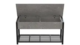 Банкетка з ящиком Ferrum-decor Дрейк 1 550x1000x400 метал Чорний ДСП Бетон 16 мм (FRD-103051) - мініатюра 5