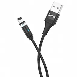 Магнітний кабель для заряджання телефону чорний Hoco U76 Fresh magnetic Lightning 1.2 м - мініатюра 2