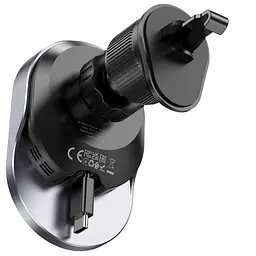 Автотримач з БЗП Hoco HW12 Guardian magnetic (air outlet) Black / Gray - мініатюра 7