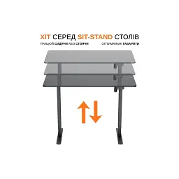 Комп'ютерний стіл ITechMount з регульованою висотою чорний (MT12BB) - мініатюра 7