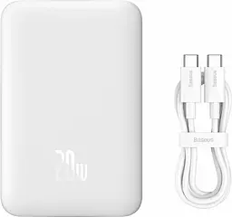 Магнітний зовнішній акумулятор Baseus Magnetic Mini Air 10000mAh 20W білий - мініатюра 5