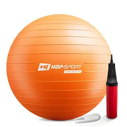 Фітбол Hop-Sport 65см помаранчевий + насос 2020 - мініатюра 1