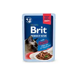 Корм вологий Brit Premium Delicate Fillets in Gravy Lamb for Sterilised для стерилізованих кішок філе в соусі ягняти 85 г - мініатюра 2
