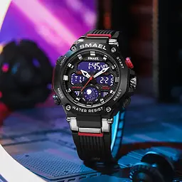 Годинник наручний Smael 8058 Black Blue (16679) - мініатюра 2