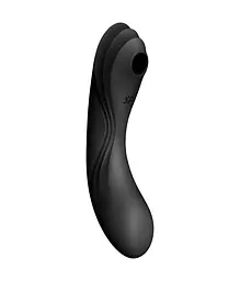 Вакуумний стимулятор клітора з вібрацією Satisfyer Curvy Trinity 4 чорний - мініатюра 3