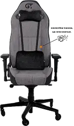 Геймерське крісло GT Racer чорне зі світло-сірим (X-8009 Fabric Light Gray/Black) - мініатюра 5