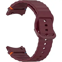 Силіконовий ремінець BeCover Ribbed Tape для Samsung Galaxy Watch (20 mm) 3 41 mm/4 40mm-44mm/5 40-44mm/6 40-44mm/7 40-44mm Red Wine (712049) - мініатюра 3