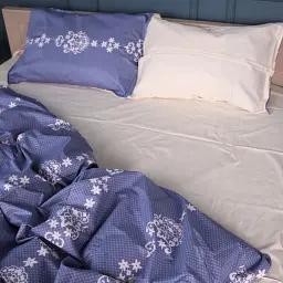 Наволочка MirSon Сатин 22-1394 Vintage Filigree 60х60 см синьо-бежева (2200010564716) - мініатюра 4