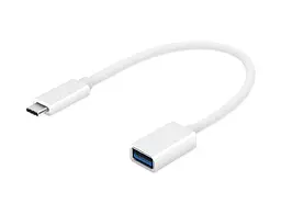 Перехідник USB 2.0 Type-C --> Micro USB (OTG) OEM, кабель 0.2м, білий