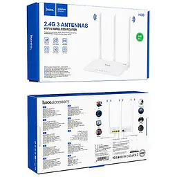 Маршрутизатор (роутер) Hoco HI30 WiFi4 100Mbs White - мініатюра 5