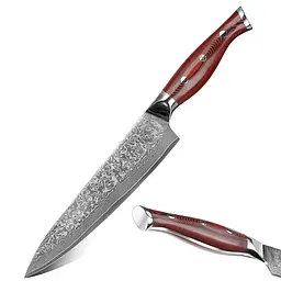 Ніж кухарський 20 см Damascus DK-FK 1001 VG-10 Дамаська сталь 67 шарів - мініатюра 5