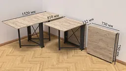 Стіл-книга трансформер Оріон 2 Ferrum-decor 750x1520x730 Чорний метал ДСП Біле 16 мм (FRD-104583) - мініатюра 6
