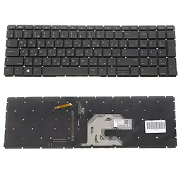Клавіатура для ноутбука HP (ProBook: 450 G6, 455 G6) rus, black, без фрейму, підсвічування клавіш(оригінал)