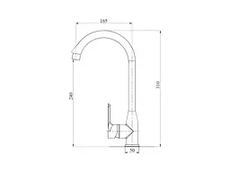 Змішувач Brinex на мийку білий 35W 007 (k40) BRIN35W007 - мініатюра 2