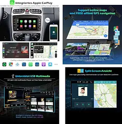 Автомагнітола Erisin Android 12 для Mercedes W203/W209 з CarPlay і GPS - мініатюра 5