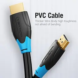 Кабель HDMI M - M, 10.0 м, V1.4, 4K/HD 60Гц, PVC type, чорний, Vention - мініатюра 4