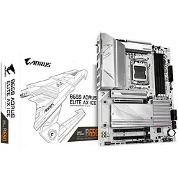 Материнська плата AM5 Gigabyte B650 AORUS ELITE AX ICE, B650, 4xDDR5, Int.Video (CPU), 4xSATA3, 3xM.2, 1xPCI-E 4.0 x16, 2xPCI-E 3.0 x16, Realtek 7.1, Realtek 2.5Gb, WiFi 6E, Bluetooth 5.3, 10xUSB3.2/6xUSB2.0, HDMI/DP, ATX