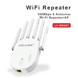 Ретранслятор Wi-Fi Pix-Link LV-WR60T 300Mbps 2.4 GHz підсилювач сигналу репітер White (17964) - мініатюра 4