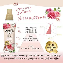 Японський кондиціонер Lion Soflan Aroma Rich Diana ніжний аромат троянди 480 мл  - мініатюра 4