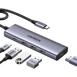 Док-станція USB3.1 Type-C - - HDMI 4K60Hz/3xUSB-А 3.0/Type-C/PD 100W 5-in-1 CM511 Ugreen (15597)