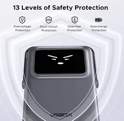 Бездротовий магнітний павербанк Ugreen PB572 Qi2 10000 mah 20 W зі складною підставкою та TFT дисплеєм сірий - мініатюра 5