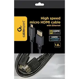 Кабель Cablеxpert HDMI - micro-HDMI (D-тип) v2.0 1.8m (CC-HDMID-6) - мініатюра 3