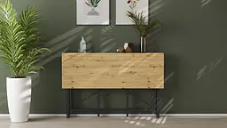 Стіл-книга трансформер Оріон 3 Ferrum-decor 750x1150x880 Чорний метал ДСП Дуб Артізан 16 мм (FRD-105086) - мініатюра 9