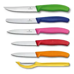 Набір кухонний Victorinox SwissClassic Utility Block 6шт з кольор. ручками з підставкою (5 ножій, овочечистка) - мініатюра 5