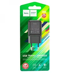 Адаптер живлення - зарядний пристрій Hoco C96A вихід 1 USB-A 10.5W чорний - мініатюра 3