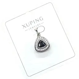 Кулон жіночий підвісок Xuping під срібло медичне золото із камінчиками та великим кристалом