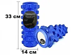 Масажний ролик Grid Roller PRO 33 см Синій EasyFit fit0025005