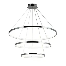 Люстра стельова LED Levistella 7529832-3A CHROME LED (400+600+800), 130W, діаметр 400/600/800 мм, хромований метал, сучасний стиль - мініатюра 2
