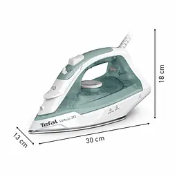 Праска Tefal Virtuo 30 2000 Вт 240 мл паровий удар 120 г постійна пара 27 г керамічна підошва біло-зелений - мініатюра 3