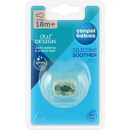 Пустушка силіконова кругла Canpol babies Love&Sea 18+ місяців блакитна (34/902_blu) - мініатюра 3