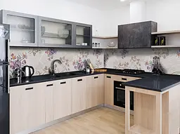 Вініловий кухонний фартух Квіткові Візерунки наклейка для кухні ПВХ Абстракція Happy Pocket Z181780 - мініатюра 3