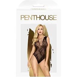 Боді Penthouse Runway Queen S/L Black, виріз на спині, плетіння в зоні декольте та на спинці - мініатюра 3