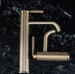 Змішувач для умивальника Rea Argon високий brushed gold REA-B7802 - мініатюра 5