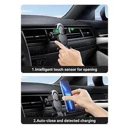 Автотримач із бездротовою зарядкою UGREEN CD256 15W сірий - мініатюра 6