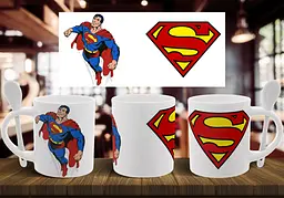 Чашка "Superman" 330 мл Белая с ложкой